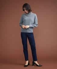 F6LAS43230 MICHEL KLEIN(小さいサイズ)(メゾン ドゥ サンク) [小さいサイズ]裏起毛ストレッチデニム（インディゴ） ネイビー(57)