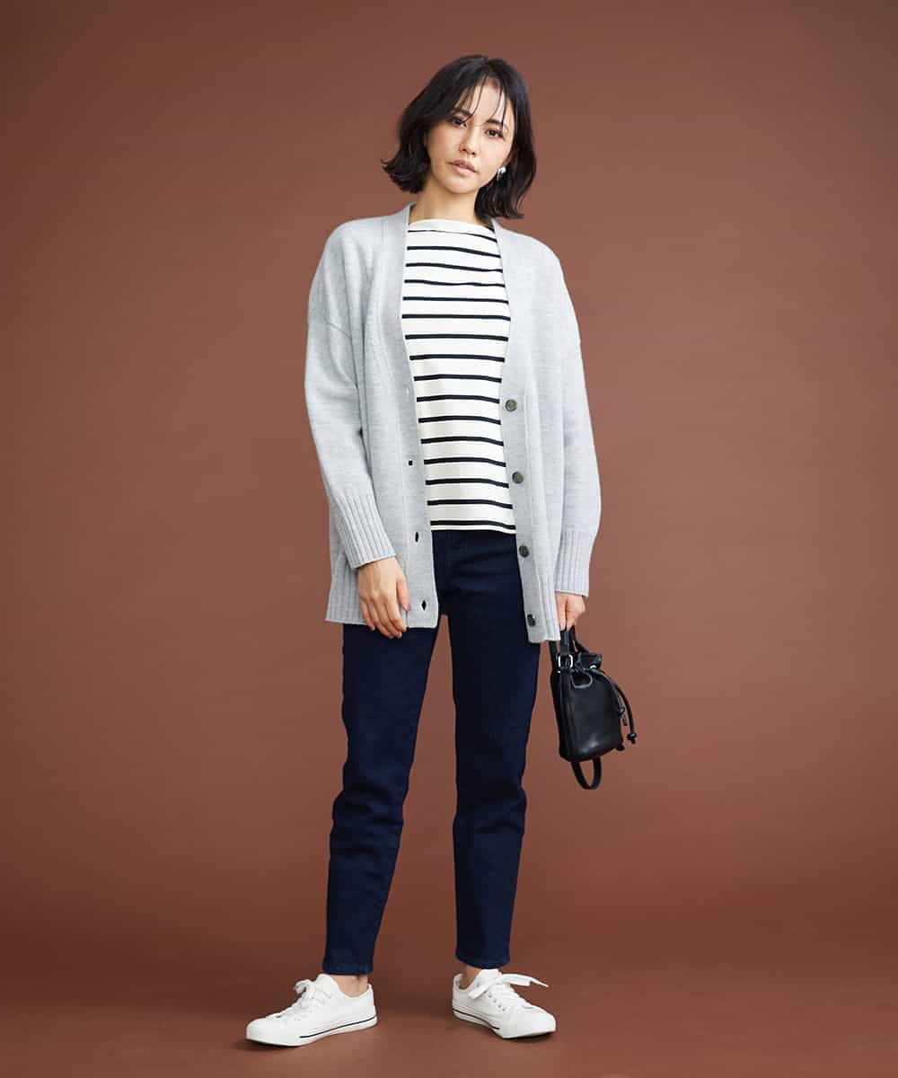 F6LAS43230 MICHEL KLEIN(小さいサイズ)(メゾン ドゥ サンク) [小さいサイズ]裏起毛ストレッチデニム（インディゴ） ネイビー(57)