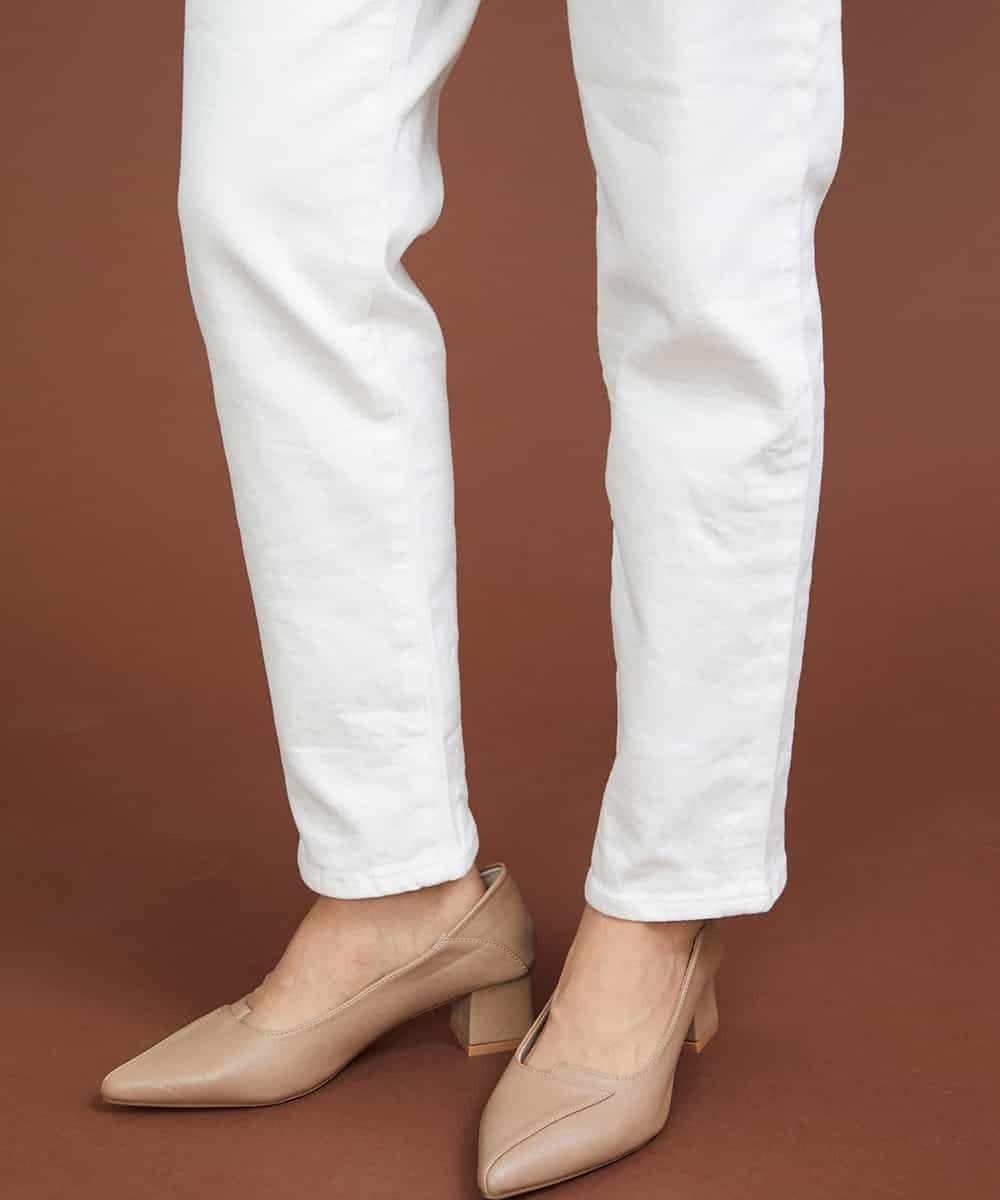 F6LAT43230 MICHEL KLEIN(小さいサイズ)(メゾン ドゥ サンク) [小さいサイズ]裏起毛ストレッチデニム（ホワイト） ホワイト(90)