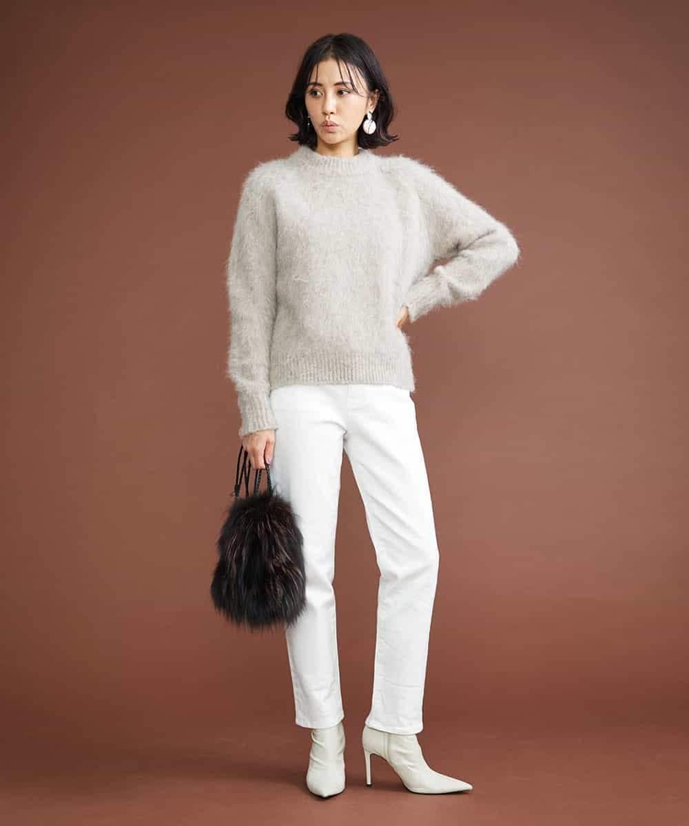 F6LAT43230 MICHEL KLEIN(小さいサイズ)(メゾン ドゥ サンク) [小さいサイズ]裏起毛ストレッチデニム（ホワイト） ホワイト(90)