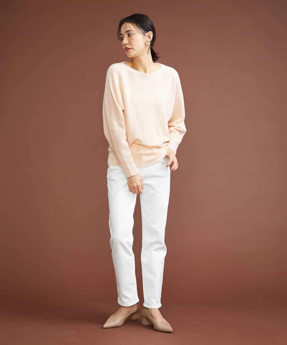 F6LAT43230 MICHEL KLEIN(小さいサイズ)(メゾン ドゥ サンク) [小さいサイズ]裏起毛ストレッチデニム（ホワイト） ホワイト(90)