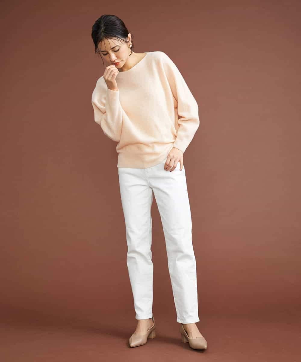 F6LAT43230 MICHEL KLEIN(小さいサイズ)(メゾン ドゥ サンク) [小さいサイズ]裏起毛ストレッチデニム（ホワイト） ホワイト(90)