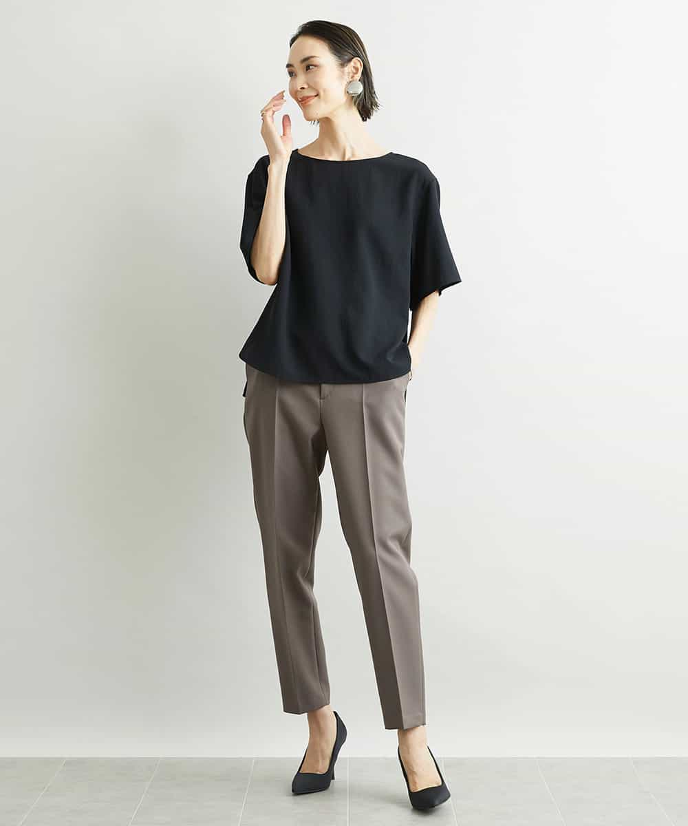 F6LAV09200 MICHEL KLEIN(小さいサイズ)(メゾン ドゥ サンク) [小さいサイズ]ストレッチテーパードパンツ(裏地なし) ブラック(94)