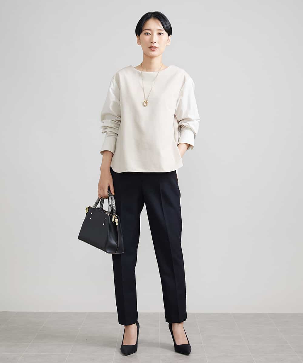F6LAV09200 MICHEL KLEIN(小さいサイズ)(メゾン ドゥ サンク) [小さいサイズ]ストレッチテーパードパンツ(裏地なし) ブラック(94)