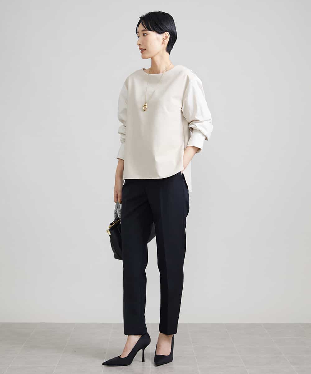 F6LAV09200 MICHEL KLEIN(小さいサイズ)(メゾン ドゥ サンク) [小さいサイズ]ストレッチテーパードパンツ(裏地なし) ブラック(94)
