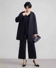 F6LAV10180 MICHEL KLEIN(小さいサイズ)(メゾン ドゥ サンク) [小さいサイズ]ストレッチワイドパンツ(定番シルエット/裏地なし/長め) ブラック(94)