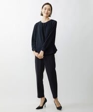 F6LAV35230 MICHEL KLEIN(小さいサイズ)(メゾン ドゥ サンク) [小さいサイズ]ストレッチツイルテーパードパンツ/セットアップ対応 ネイビー(57)