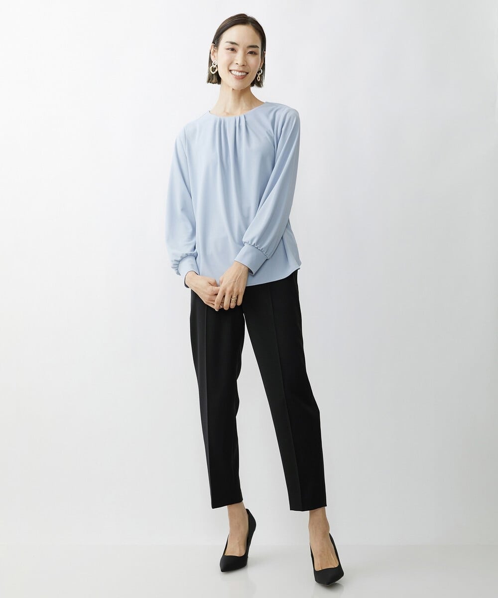 F6LAV35230 MICHEL KLEIN(小さいサイズ)(メゾン ドゥ サンク) [小さいサイズ]ストレッチツイルテーパードパンツ/セットアップ対応 ネイビー(57)
