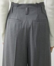F6LAV39230 MICHEL KLEIN(小さいサイズ)(メゾン ドゥ サンク) [小さいサイズ]2WAYストレッチハイウエストバレルパンツ グレーストライプ(92)