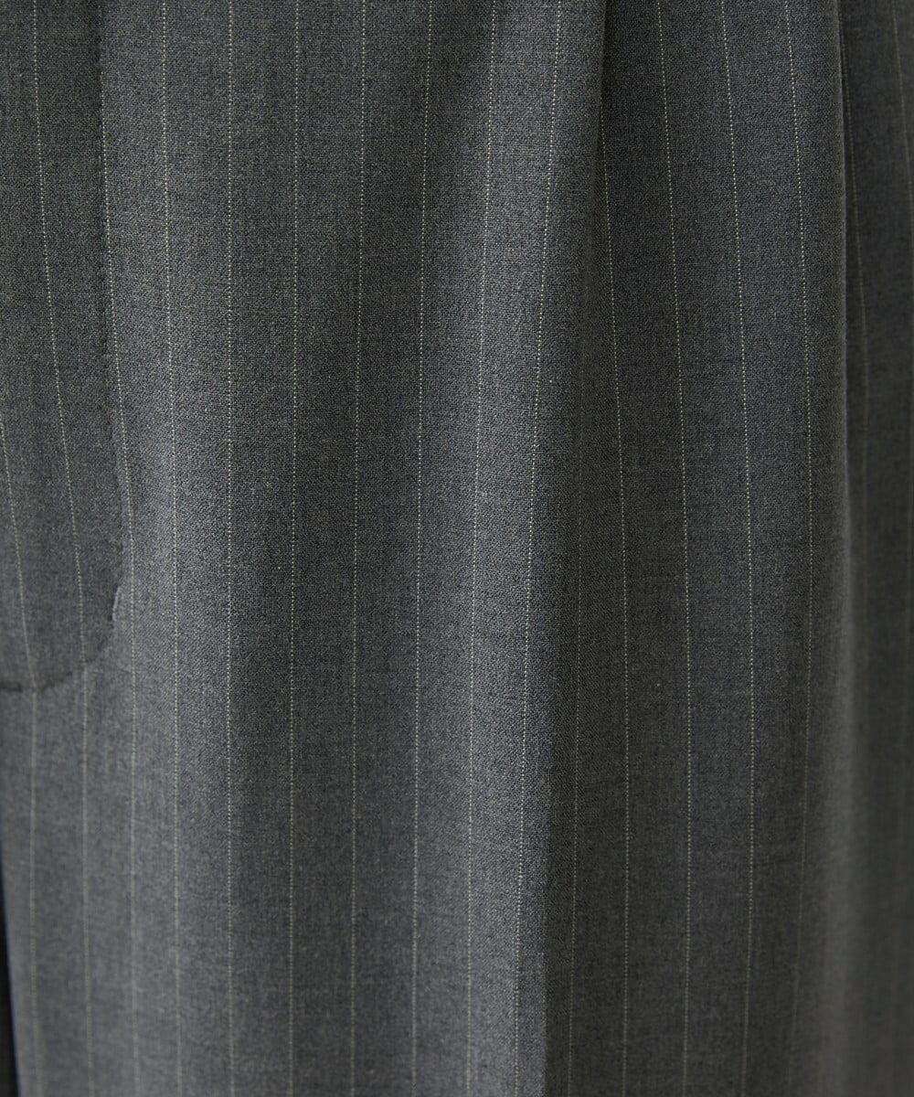 F6LAV39230 MICHEL KLEIN(小さいサイズ)(メゾン ドゥ サンク) [小さいサイズ]2WAYストレッチハイウエストバレルパンツ グレーストライプ(92)