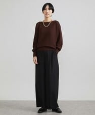 F6LAV39230 MICHEL KLEIN(小さいサイズ)(メゾン ドゥ サンク) [小さいサイズ]2WAYストレッチハイウエストバレルパンツ グレーストライプ(92)