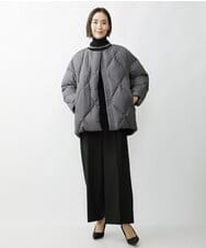 F6LAV39230 MICHEL KLEIN(小さいサイズ)(メゾン ドゥ サンク) [小さいサイズ]2WAYストレッチハイウエストバレルパンツ グレーストライプ(92)
