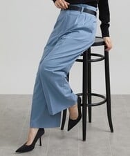 F6LAV39230 MICHEL KLEIN(小さいサイズ)(メゾン ドゥ サンク) [小さいサイズ]2WAYストレッチハイウエストバレルパンツ グレーストライプ(92)