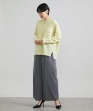 F6LAV39230 MICHEL KLEIN(小さいサイズ)(メゾン ドゥ サンク) [小さいサイズ]2WAYストレッチハイウエストバレルパンツ グレーストライプ(92)