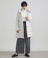 F6LAV39230 MICHEL KLEIN(小さいサイズ)(メゾン ドゥ サンク) [小さいサイズ]2WAYストレッチハイウエストバレルパンツ グレーストライプ(92)
