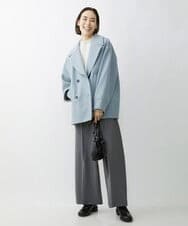 F6LAV39230 MICHEL KLEIN(小さいサイズ)(メゾン ドゥ サンク) [小さいサイズ]2WAYストレッチハイウエストバレルパンツ グレーストライプ(92)