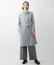 F6LAV39230 MICHEL KLEIN(小さいサイズ)(メゾン ドゥ サンク) [小さいサイズ]2WAYストレッチハイウエストバレルパンツ グレーストライプ(92)