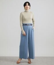 F6LAV39230 MICHEL KLEIN(小さいサイズ)(メゾン ドゥ サンク) [小さいサイズ]2WAYストレッチハイウエストバレルパンツ グレーストライプ(92)