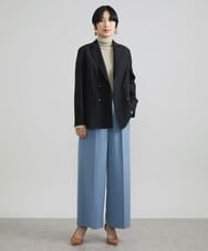 F6LAV39230 MICHEL KLEIN(小さいサイズ)(メゾン ドゥ サンク) [小さいサイズ]2WAYストレッチハイウエストバレルパンツ グレーストライプ(92)