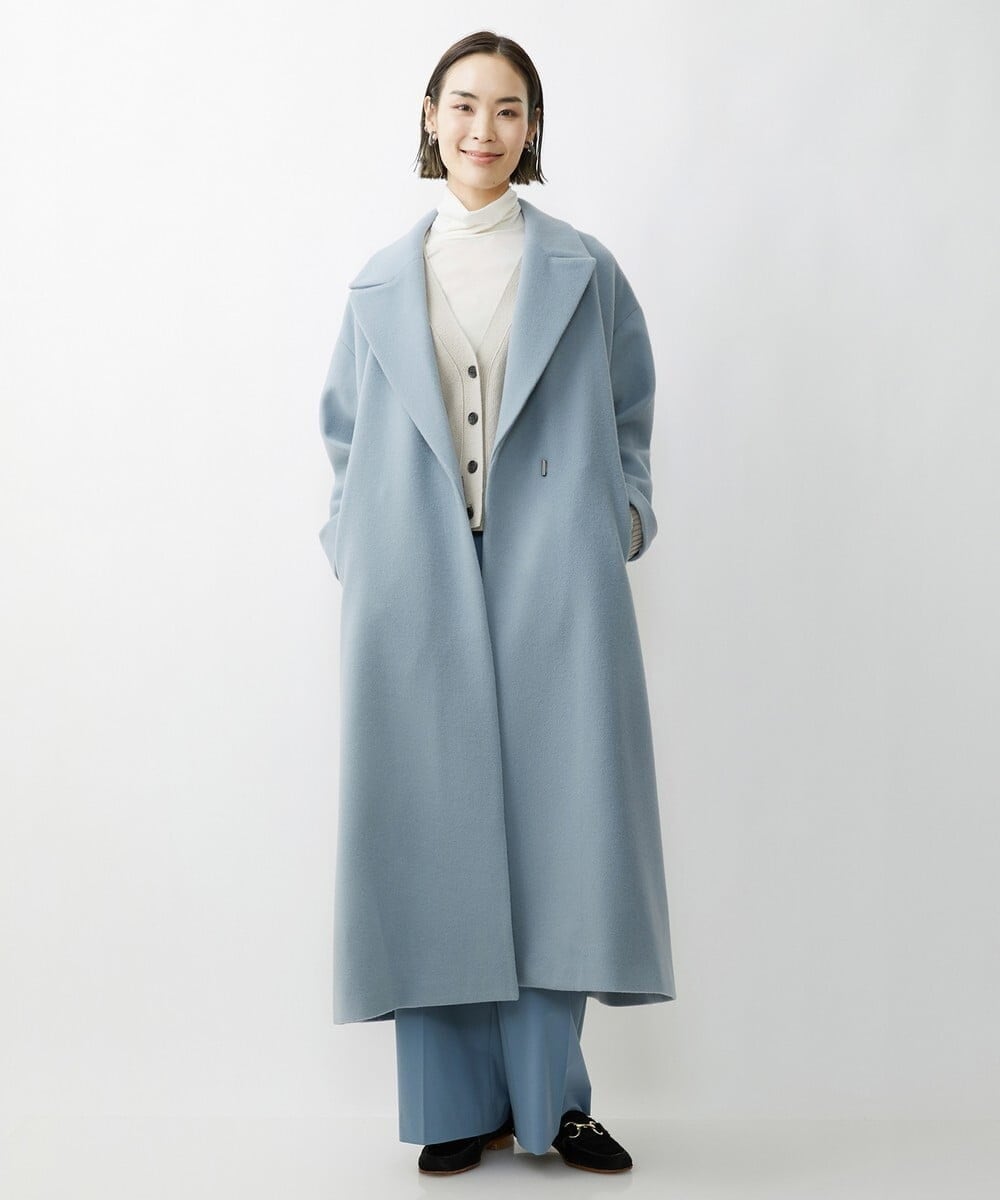 F6LAV39230 MICHEL KLEIN(小さいサイズ)(メゾン ドゥ サンク) [小さいサイズ]2WAYストレッチハイウエストバレルパンツ グレーストライプ(92)