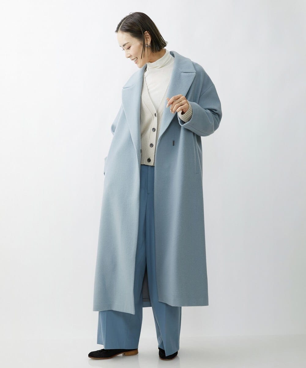 F6LAV39230 MICHEL KLEIN(小さいサイズ)(メゾン ドゥ サンク) [小さいサイズ]2WAYストレッチハイウエストバレルパンツ グレーストライプ(92)