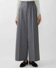 F6LAV39230 MICHEL KLEIN(小さいサイズ)(メゾン ドゥ サンク) [小さいサイズ]2WAYストレッチハイウエストバレルパンツ グレーストライプ(92)
