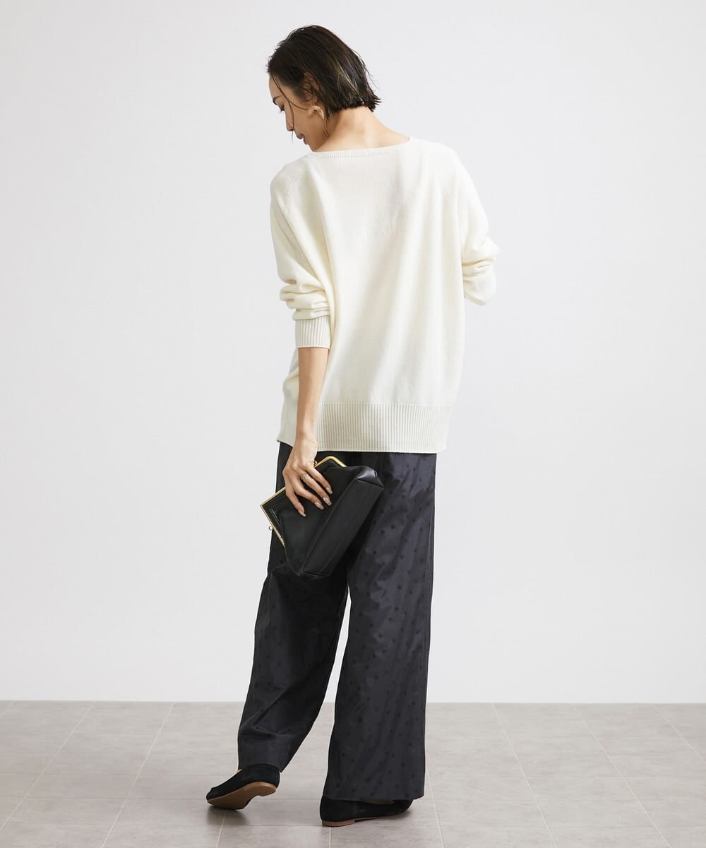 F6LAV55250 MICHEL KLEIN(小さいサイズ)(メゾン ドゥ サンク) [小さいサイズ]ドットジャカードイージーパンツ ブラック(94)