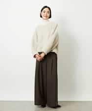 F6LBD28220 MICHEL KLEIN(小さいサイズ)(メゾン ドゥ サンク) [小さいサイズ]チェック柄2タックワイドパンツ ブラウン