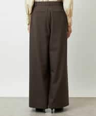 F6LBD28220 MICHEL KLEIN(小さいサイズ)(メゾン ドゥ サンク) [小さいサイズ]チェック柄2タックワイドパンツ ブラウン