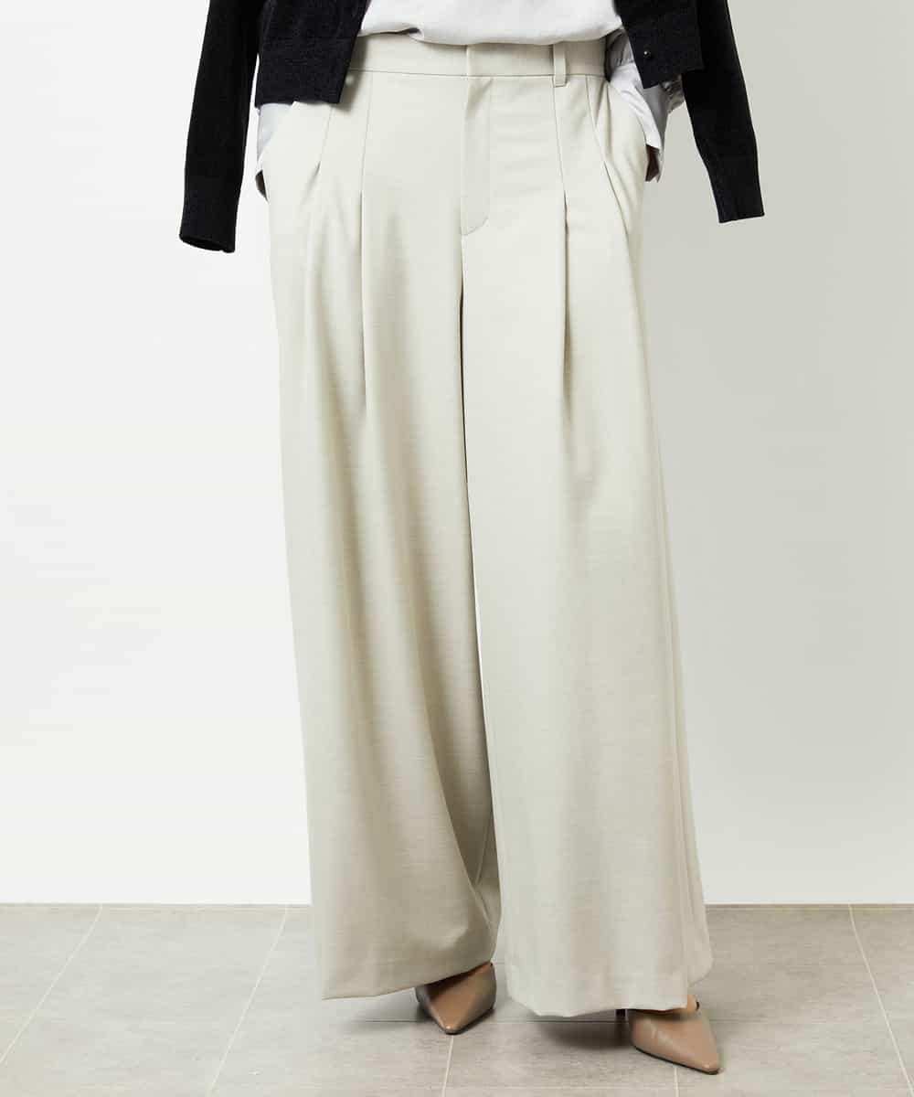 F6LBE28220 MICHEL KLEIN(小さいサイズ)(メゾン ドゥ サンク) [小さいサイズ]2タックワイドパンツ オフホワイト