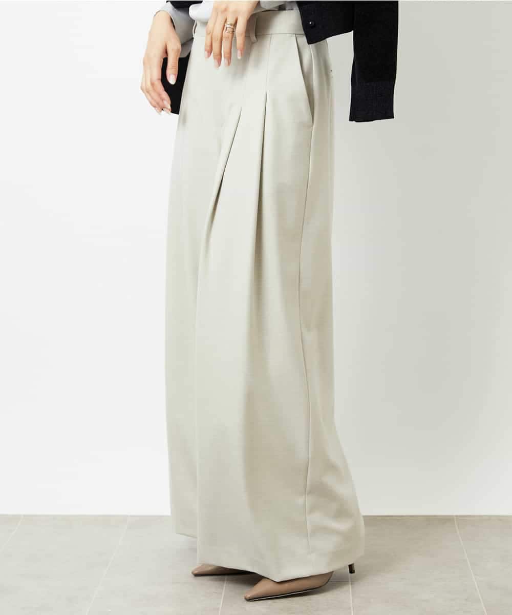 F6LBE28220 MICHEL KLEIN(小さいサイズ)(メゾン ドゥ サンク) [小さいサイズ]2タックワイドパンツ オフホワイト