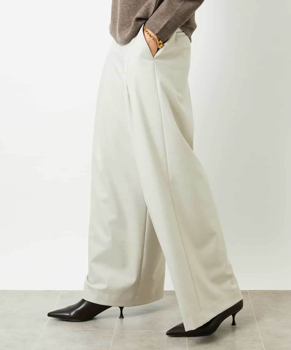 F6LBE28220 MICHEL KLEIN(小さいサイズ)(メゾン ドゥ サンク) [小さいサイズ]2タックワイドパンツ オフホワイト