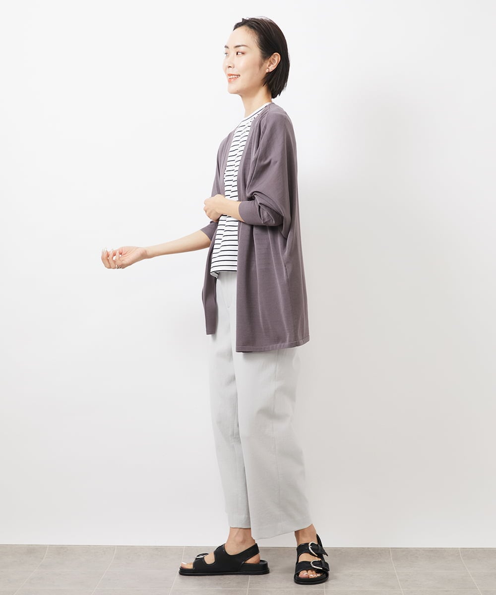 F6LDA17180 MICHEL KLEIN(小さいサイズ)(メゾン ドゥ サンク) [小さいサイズ]ドライストレッチワイドパンツ(定番人気) ライトイエロー