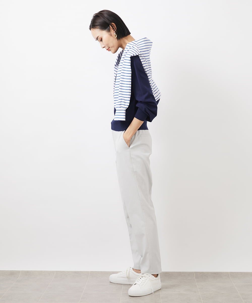 F6LDA18200 MICHEL KLEIN(小さいサイズ)(メゾン ドゥ サンク) [小さいサイズ]ドライストレッチテーパードパンツ(定番素材) ライトイエロー