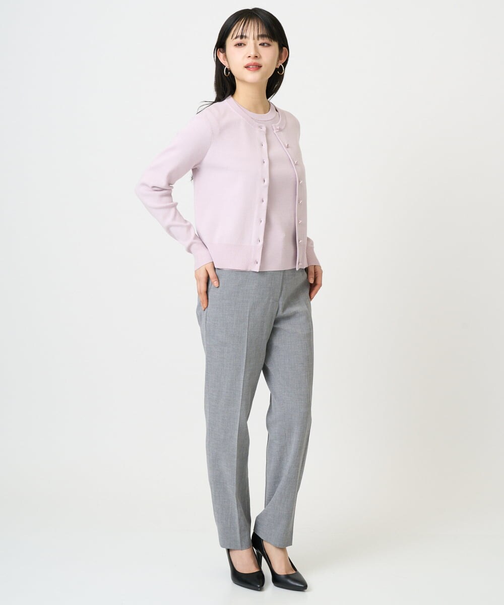 F6LDD01260 MICHEL KLEIN(小さいサイズ)(メゾン ドゥ サンク) [小さいサイズ][セットアップ対応]テーパードパンツ グレー