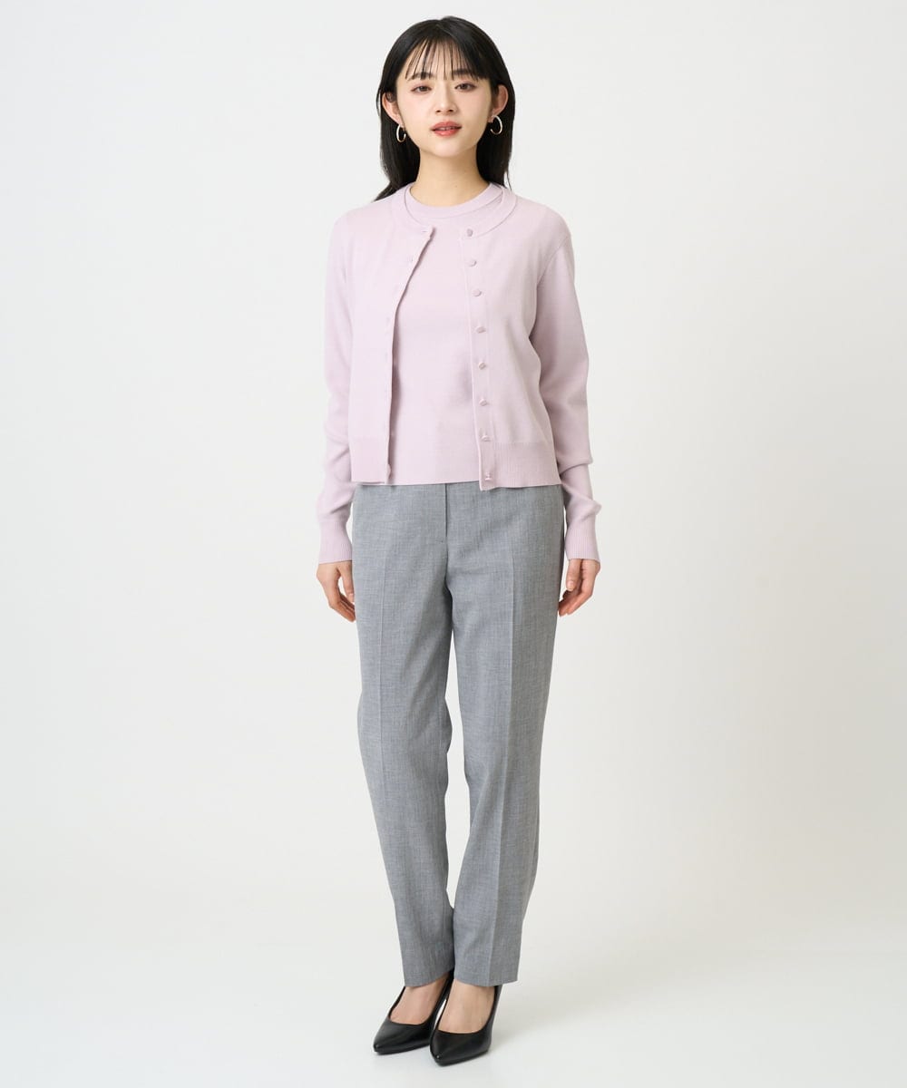 F6LDD01260 MICHEL KLEIN(小さいサイズ)(メゾン ドゥ サンク) [小さいサイズ][セットアップ対応]テーパードパンツ グレー