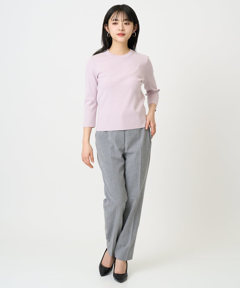 F6LDD01260 MICHEL KLEIN(小さいサイズ)(メゾン ドゥ サンク) [小さいサイズ][セットアップ対応]テーパードパンツ グレー