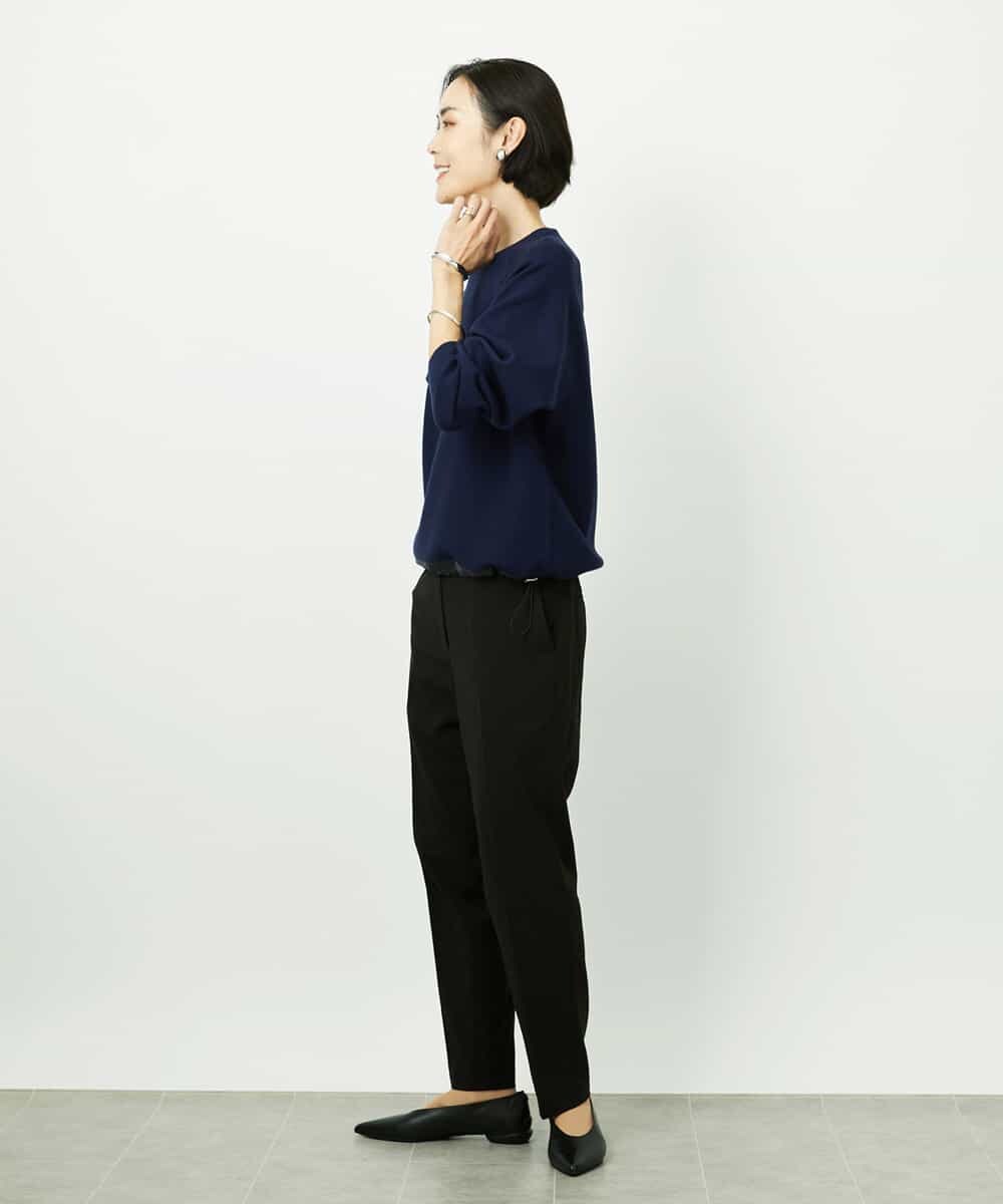 F6LDD01260 MICHEL KLEIN(小さいサイズ)(メゾン ドゥ サンク) [小さいサイズ][セットアップ対応]テーパードパンツ ブラック