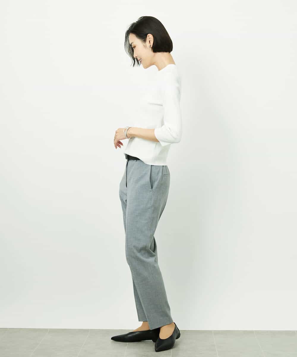 F6LDD01260 MICHEL KLEIN(小さいサイズ)(メゾン ドゥ サンク) [小さいサイズ][セットアップ対応]テーパードパンツ ブラック