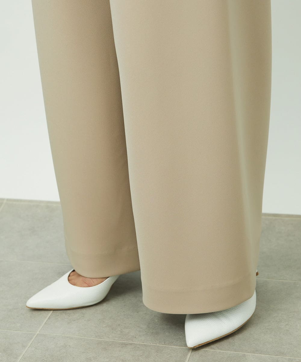 F6LDD02220 MICHEL KLEIN(小さいサイズ)(メゾン ドゥ サンク) [小さいサイズ][コージーボトム]シームレスワイドパンツ ライトグレー