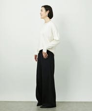 F6LDD02220 MICHEL KLEIN(小さいサイズ)(メゾン ドゥ サンク) [小さいサイズ][コージーボトム]シームレスワイドパンツ ライトグレー