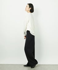 F6LDD02220 MICHEL KLEIN(小さいサイズ)(メゾン ドゥ サンク) [小さいサイズ][コージーボトム]シームレスワイドパンツ ライトグレー