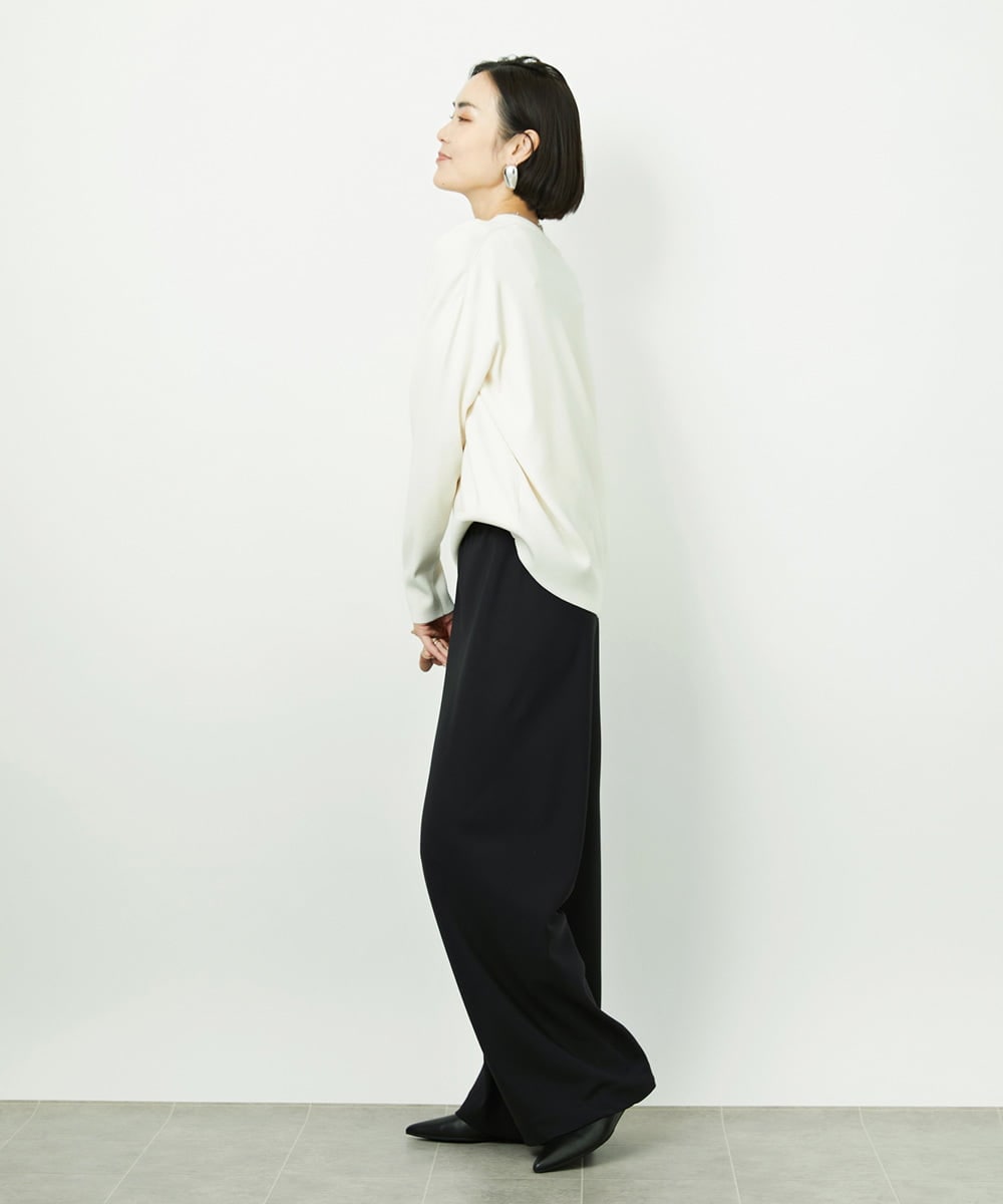 F6LDD02220 MICHEL KLEIN(小さいサイズ)(メゾン ドゥ サンク) [小さいサイズ][コージーボトム]シームレスワイドパンツ ライトグレー