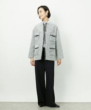 F6LDD02220 MICHEL KLEIN(小さいサイズ)(メゾン ドゥ サンク) [小さいサイズ][コージーボトム]シームレスワイドパンツ ライトグレー