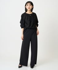 F6LDD02220 MICHEL KLEIN(小さいサイズ)(メゾン ドゥ サンク) [小さいサイズ][コージーボトム]シームレスワイドパンツ ライトグレー