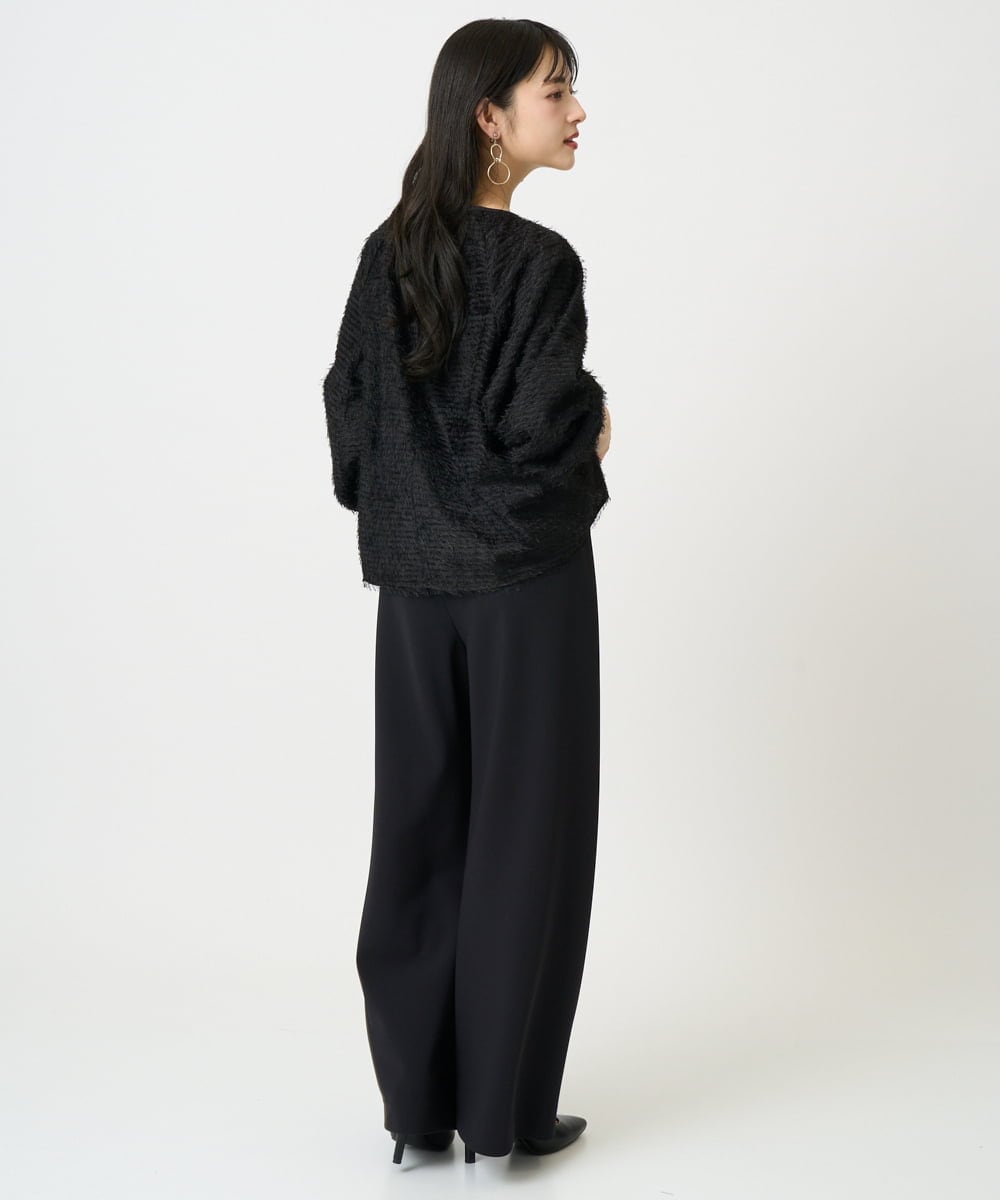 F6LDD02220 MICHEL KLEIN(小さいサイズ)(メゾン ドゥ サンク) [小さいサイズ][コージーボトム]シームレスワイドパンツ ライトグレー