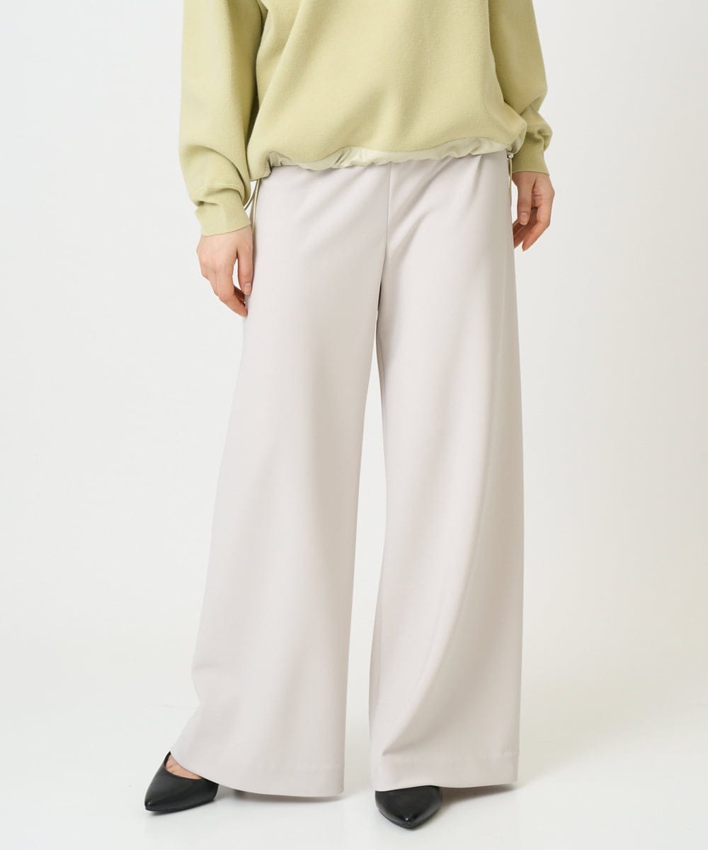 F6LDD02220 MICHEL KLEIN(小さいサイズ)(メゾン ドゥ サンク) [小さいサイズ][コージーボトム]シームレスワイドパンツ ライトグレー