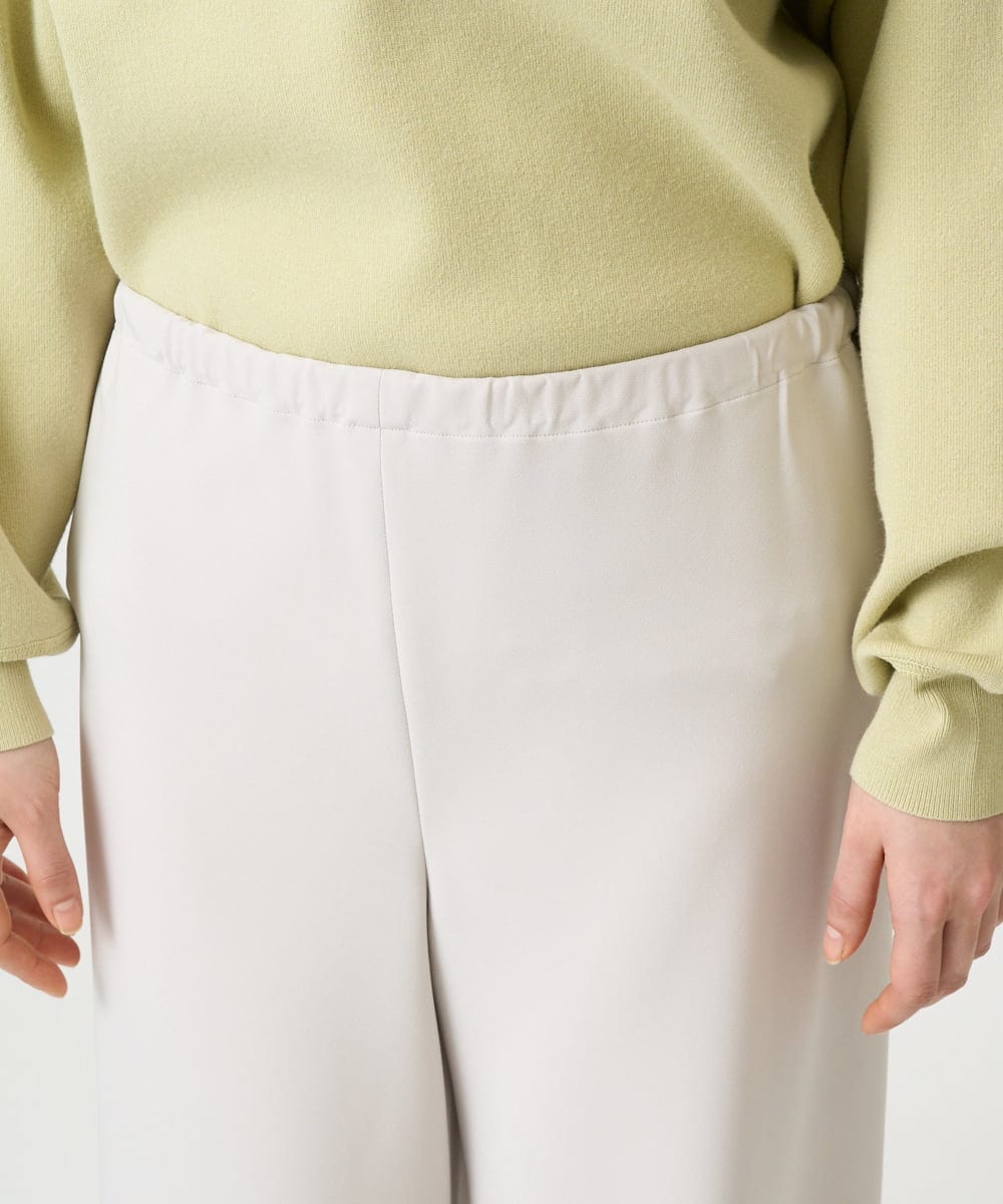 F6LDD02220 MICHEL KLEIN(小さいサイズ)(メゾン ドゥ サンク) [小さいサイズ][コージーボトム]シームレスワイドパンツ ライトグレー