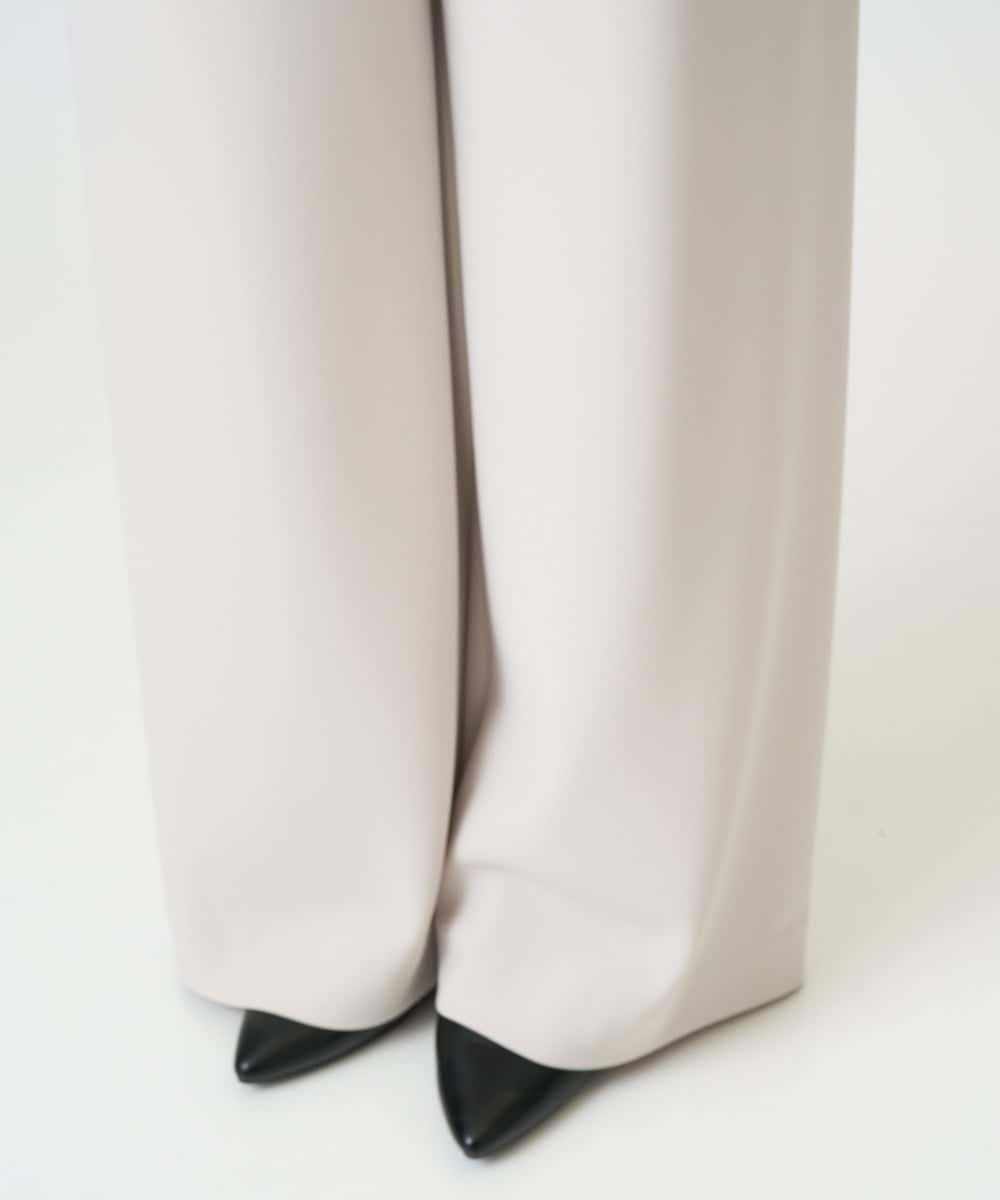 F6LDD02220 MICHEL KLEIN(小さいサイズ)(メゾン ドゥ サンク) [小さいサイズ][コージーボトム]シームレスワイドパンツ ライトグレー