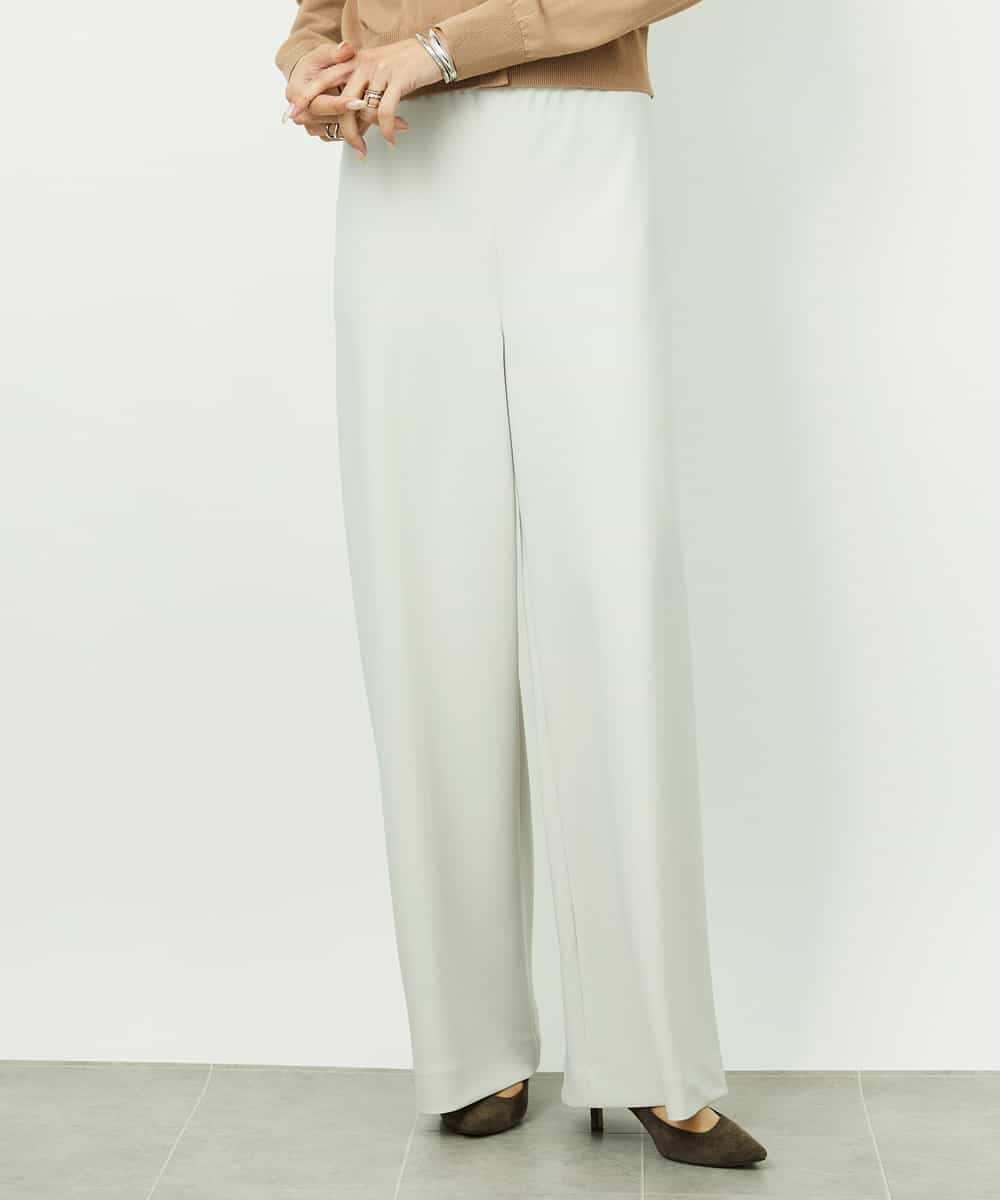 F6LDD02220 MICHEL KLEIN(小さいサイズ)(メゾン ドゥ サンク) [小さいサイズ][コージーボトム]シームレスワイドパンツ ライトグレー